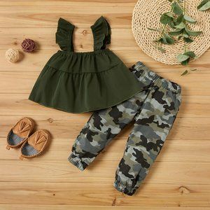 Baby and Toddler Girl Camo Pant Set Sizes 3-6, 9-12 months, 3T